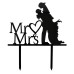 Cake topper Mr&Mrs koppel zwart